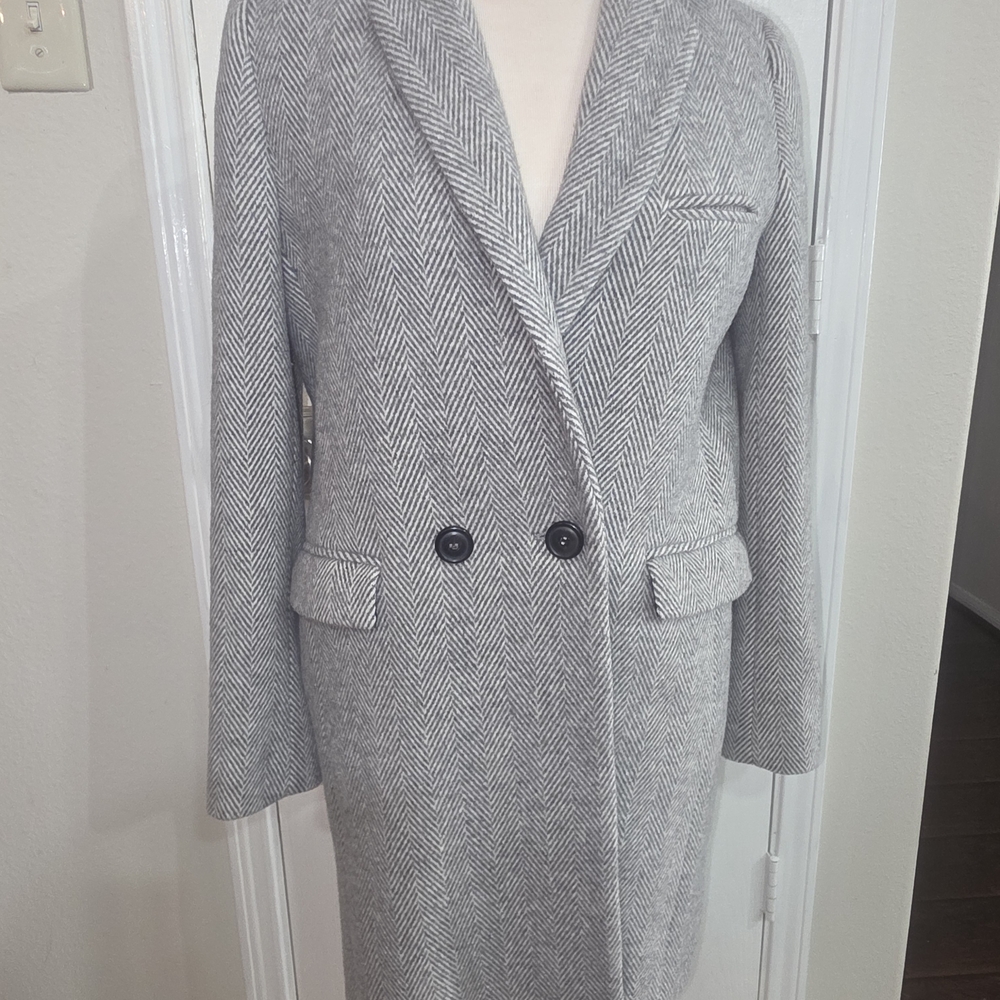 Sezane Light Gray Herringbone Blazer - Picture 2 of 8